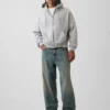 Felpa con cappuccio oversize corta e zip Vintagesoft