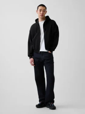 Felpa con cappuccio oversize corta e zip Vintagesoft
