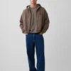 Felpa con cappuccio oversize corta e zip Vintagesoft