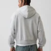 Felpa con cappuccio oversize corta e zip Vintagesoft