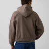 Felpa con cappuccio oversize corta e zip Vintagesoft