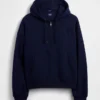 Felpa con cappuccio oversize corta e zip Vintagesoft