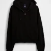 Felpa con cappuccio oversize corta e zip Vintagesoft