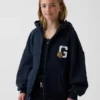 Felpa con cappuccio oversize e zip Vintagesoft per bambini