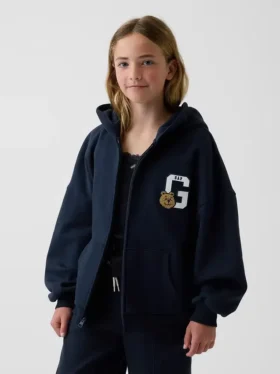 Felpa con cappuccio oversize e zip Vintagesoft per bambini