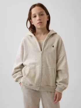 Felpa con cappuccio oversize e zip Vintagesoft per bambini