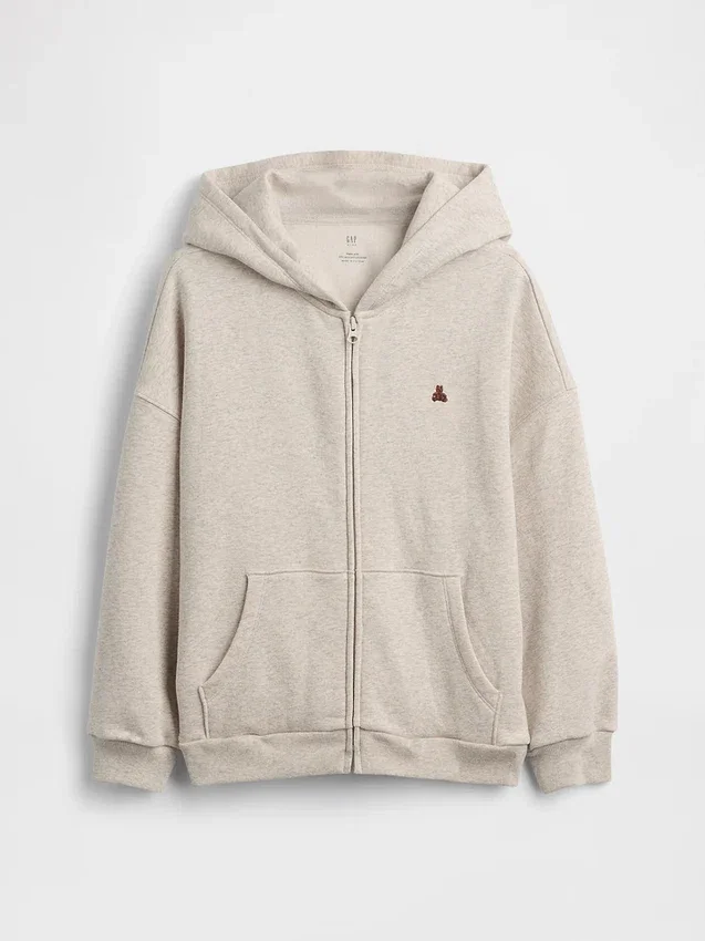 Felpa con cappuccio oversize e zip Vintagesoft per bambini