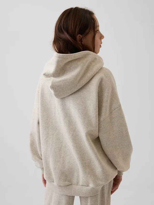 Felpa con cappuccio oversize e zip Vintagesoft per bambini