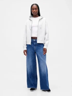 Felpa con cappuccio oversize GapFit con zip