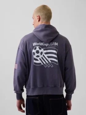 Felpa con cappuccio oversize in felpa Vintagesoft con motivi della Coppa del Mondo FIFA™