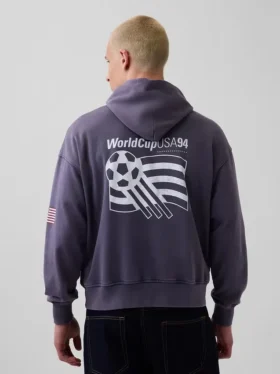 Felpa con cappuccio oversize in felpa Vintagesoft con motivi della Coppa del Mondo FIFA™