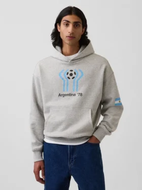 Felpa con cappuccio oversize in felpa Vintagesoft con motivi della Coppa del Mondo FIFA™