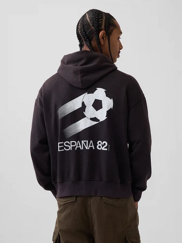 Felpa con cappuccio oversize in felpa Vintagesoft con motivi della Coppa del Mondo FIFA™
