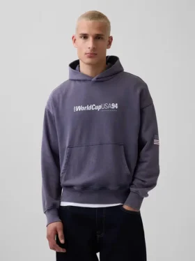 Felpa con cappuccio oversize in felpa Vintagesoft con motivi della Coppa del Mondo FIFA™