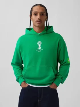 Felpa con cappuccio oversize in felpa Vintagesoft con motivi della Coppa del Mondo FIFA™