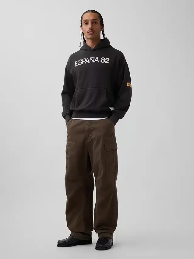 Felpa con cappuccio oversize in felpa Vintagesoft con motivi della Coppa del Mondo FIFA™