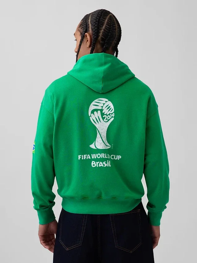 Felpa con cappuccio oversize in felpa Vintagesoft con motivi della Coppa del Mondo FIFA™