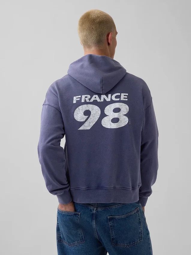 Felpa con cappuccio oversize in felpa Vintagesoft con motivi della Coppa del Mondo FIFA™
