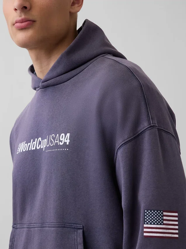 Felpa con cappuccio oversize in felpa Vintagesoft con motivi della Coppa del Mondo FIFA™