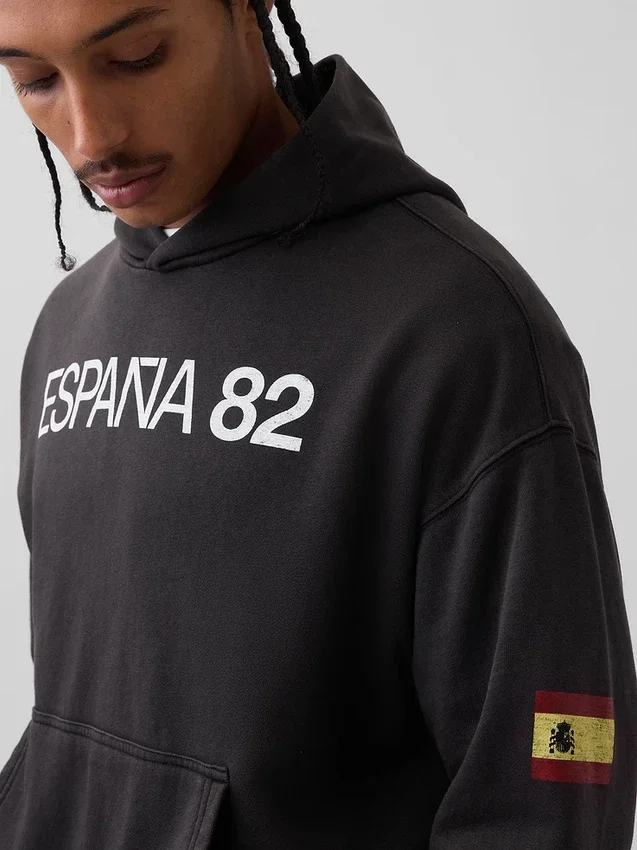 Felpa con cappuccio oversize in felpa Vintagesoft con motivi della Coppa del Mondo FIFA™