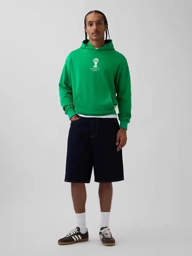Felpa con cappuccio oversize in felpa Vintagesoft con motivi della Coppa del Mondo FIFA™