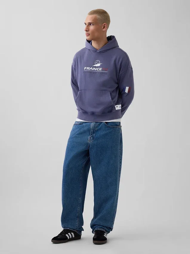 Felpa con cappuccio oversize in felpa Vintagesoft con motivi della Coppa del Mondo FIFA™