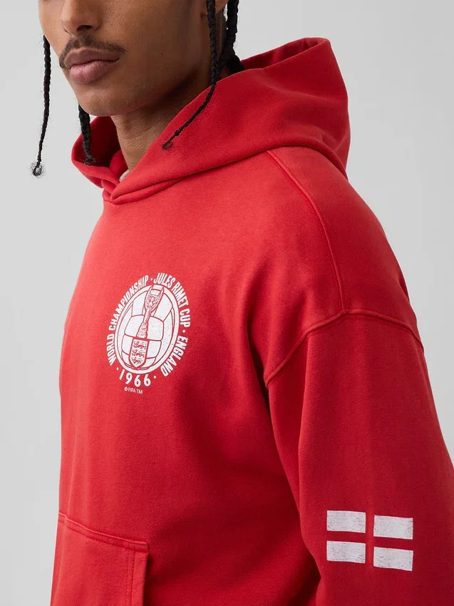 Felpa con cappuccio oversize in felpa Vintagesoft con motivi della Coppa del Mondo FIFA™