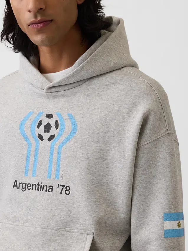 Felpa con cappuccio oversize in felpa Vintagesoft con motivi della Coppa del Mondo FIFA™