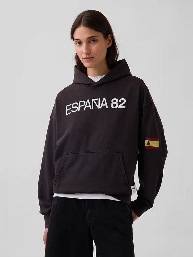 Felpa con cappuccio oversize in felpa Vintagesoft con motivi della Coppa del Mondo FIFA™