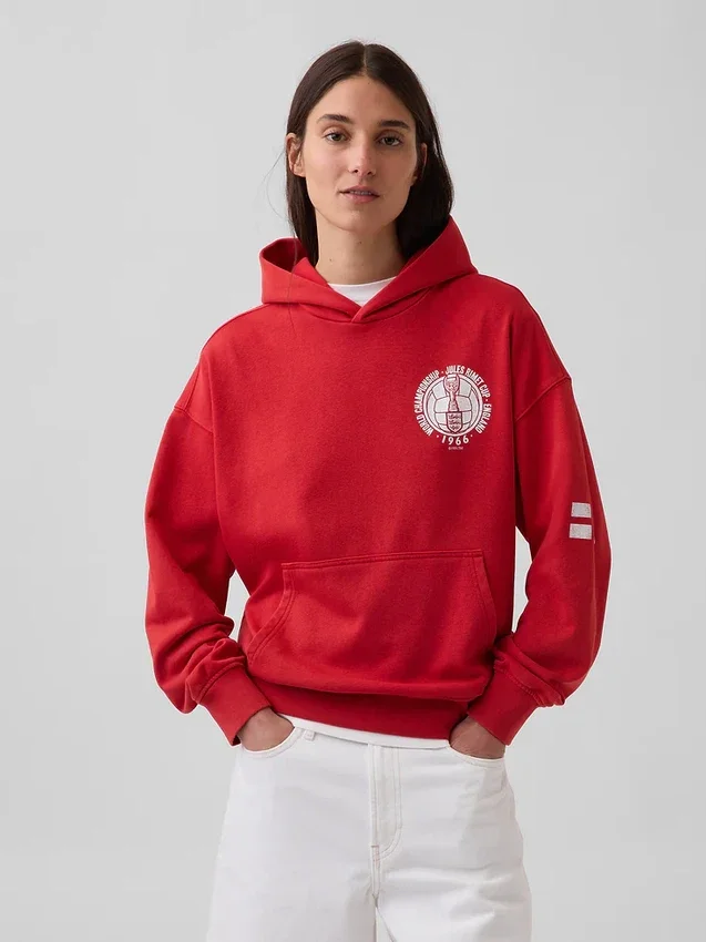 Felpa con cappuccio oversize in felpa Vintagesoft con motivi della Coppa del Mondo FIFA™