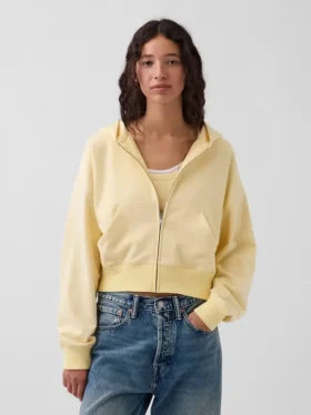 Felpa con cappuccio oversize in felpa Vintagesoft con zip a cuneo