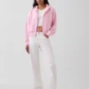 Felpa con cappuccio oversize in felpa Vintagesoft con zip a cuneo