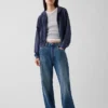 Felpa con cappuccio oversize in felpa Vintagesoft con zip a cuneo