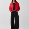 Felpa con cappuccio oversize in felpa Vintagesoft con zip a cuneo
