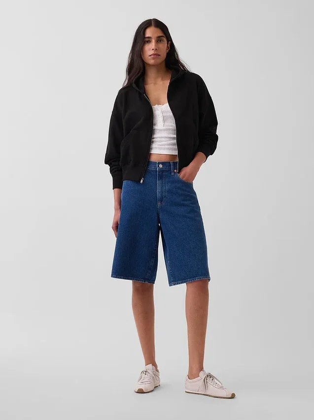 Felpa con cappuccio oversize in felpa Vintagesoft con zip a cuneo