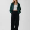 Felpa con cappuccio oversize in felpa Vintagesoft con zip a cuneo