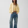 Felpa con cappuccio oversize in felpa Vintagesoft con zip a cuneo