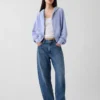 Felpa con cappuccio oversize in felpa Vintagesoft con zip a cuneo