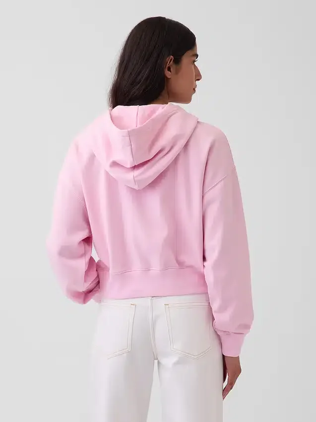 Felpa con cappuccio oversize in felpa Vintagesoft con zip a cuneo