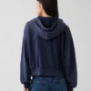 Felpa con cappuccio oversize in felpa Vintagesoft con zip a cuneo