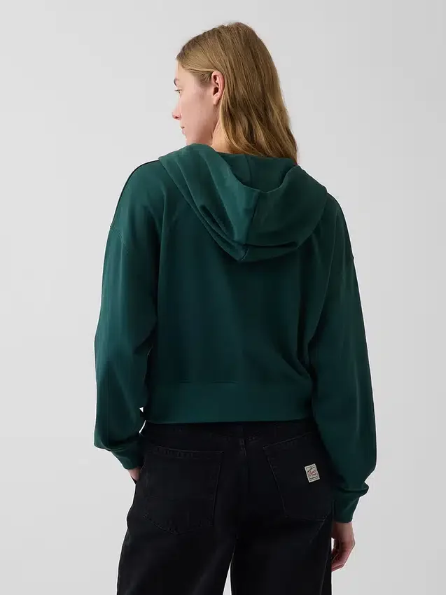 Felpa con cappuccio oversize in felpa Vintagesoft con zip a cuneo