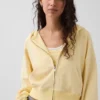Felpa con cappuccio oversize in felpa Vintagesoft con zip a cuneo