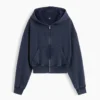 Felpa con cappuccio oversize in felpa Vintagesoft con zip a cuneo