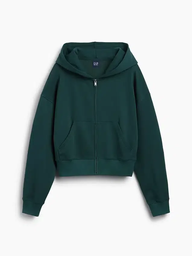 Felpa con cappuccio oversize in felpa Vintagesoft con zip a cuneo