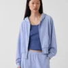 Felpa con cappuccio oversize in felpa Vintagesoft con zip a cuneo