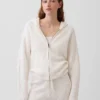 Felpa con cappuccio oversize in misto cotone CashSoft con punto Shaker e zip