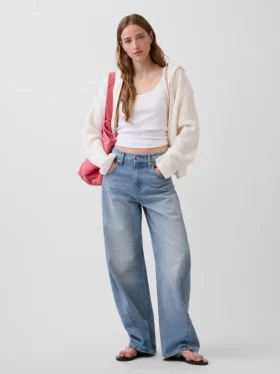 Felpa con cappuccio oversize in misto cotone CashSoft con punto Shaker e zip