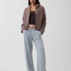 Felpa con cappuccio oversize in misto cotone CashSoft con punto Shaker e zip