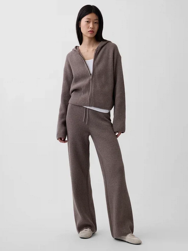Felpa con cappuccio oversize in misto cotone CashSoft con punto Shaker e zip
