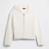 Felpa con cappuccio oversize in misto cotone CashSoft con punto Shaker e zip